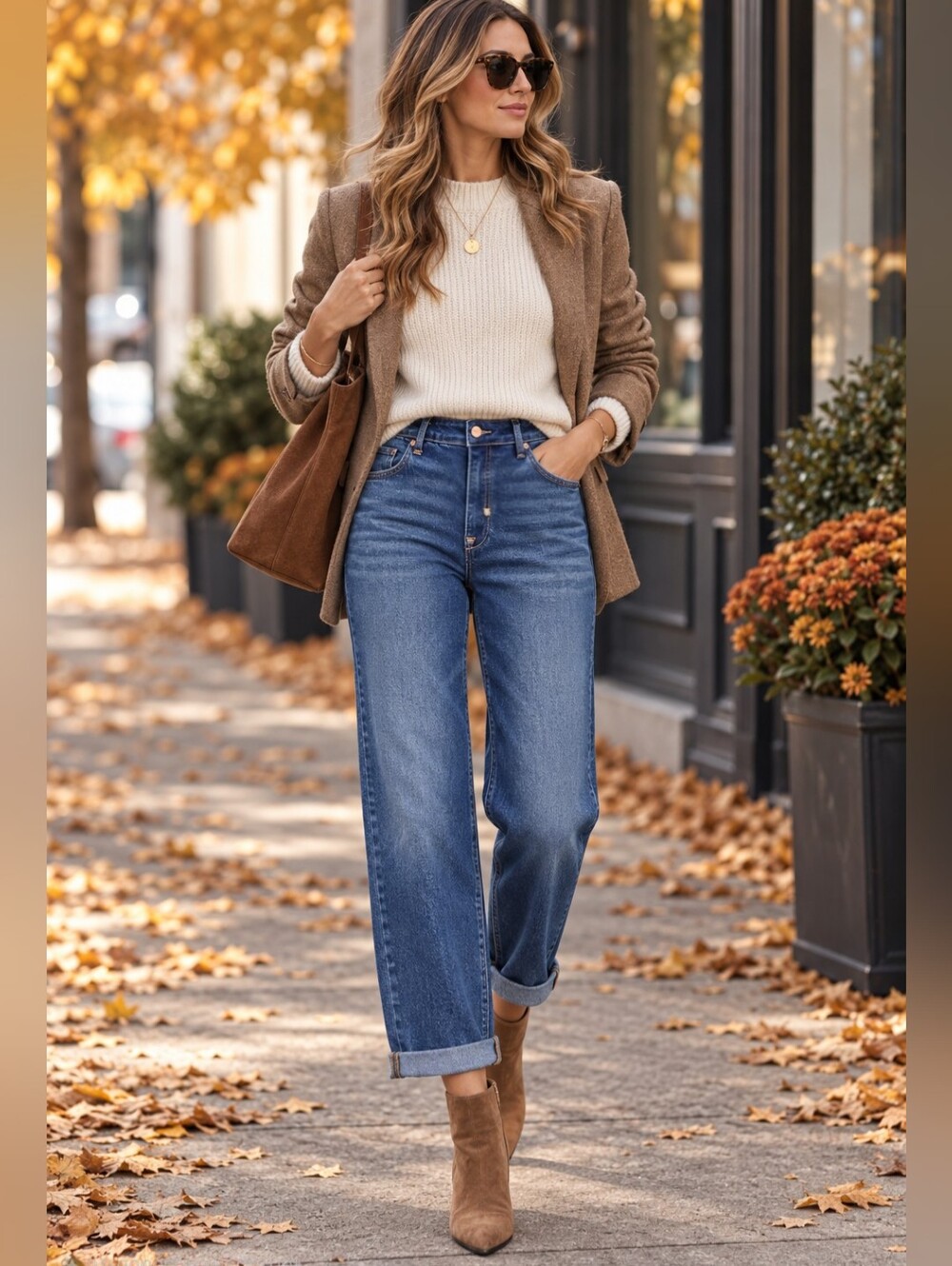 RISEN Dark Wash Slouchy Cuffed Boyfriend Jeans Stretch Slant Pocket Various NEW